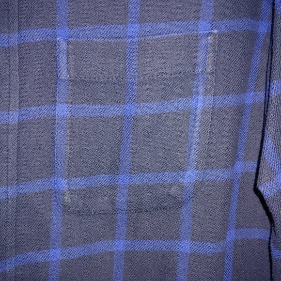 American Eagle Mens Size "Medium" Navy/light Blue Chequered Flannel Cotton 100% - Picture 3 of 5